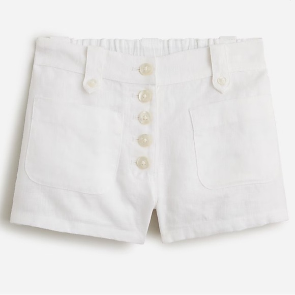 J crew Girls' button-front linen short - Picture 1 of 4